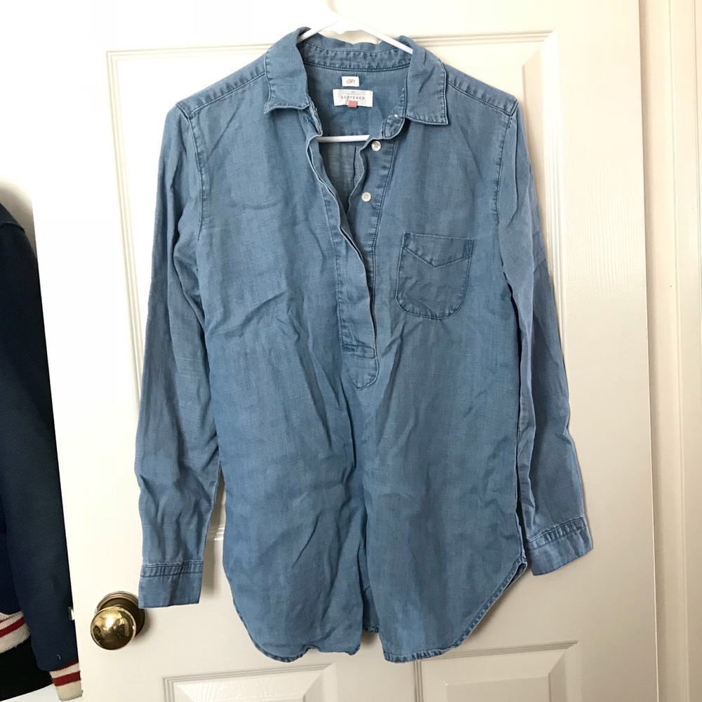 LOFT Softened Chambray Tunic Top